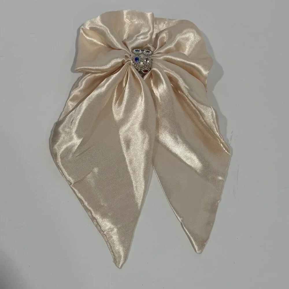 Large Satin Bow Barrettes Women Ribbon Hair Clips Hairpins for Styling
